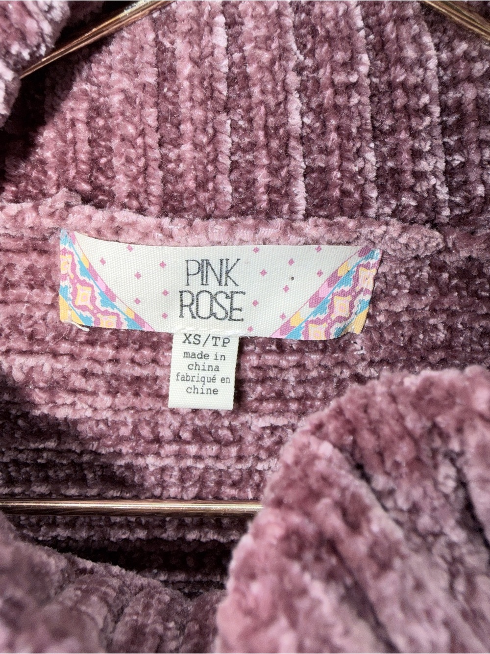 Pink Rose XS Mauve Turtleneck Chenille Girlhoodcore Summer Cabin Sweater ๐ - Picture 4 of 5